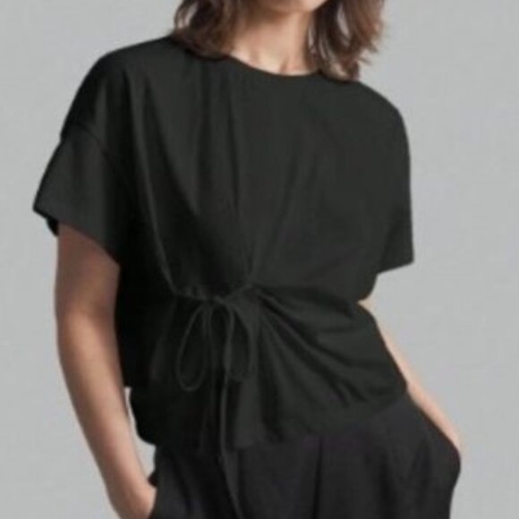 NWT Ontre  Black Cotton T-shirt Large - Picture 1 of 6